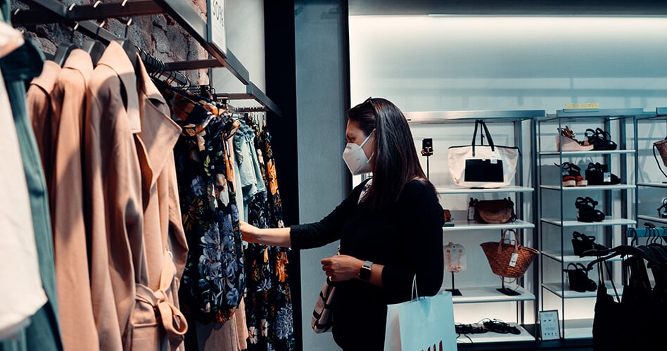 customer shopping at retail during the coronavirus pandemic