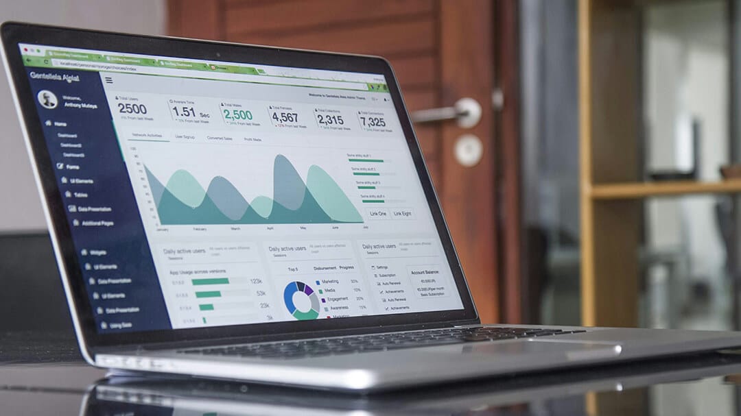 Laptop showing marketing analytics dashboard